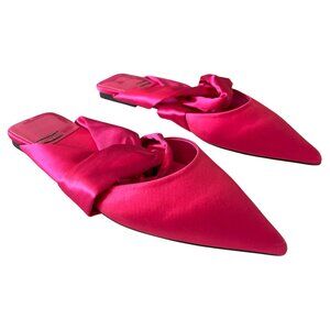 Jeffrey Campbell Tied Down Knot Mule In Fuchsia Satin Size 7.5 NEW